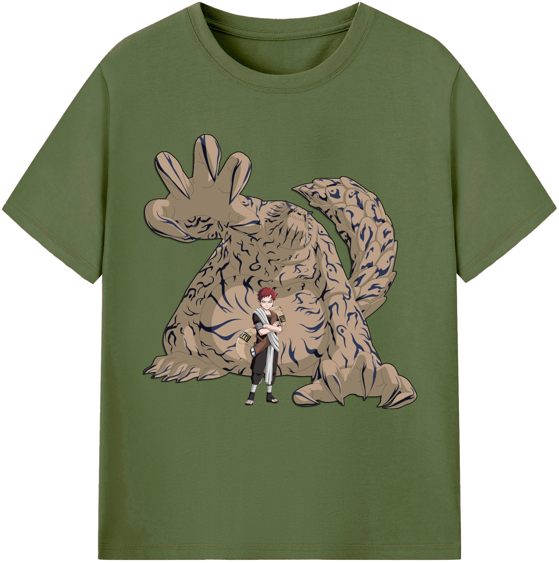 （画像用） NARUTO -ナルト- ガアラ Gaara 綿100％半袖Tシャツ（フロントプリント）